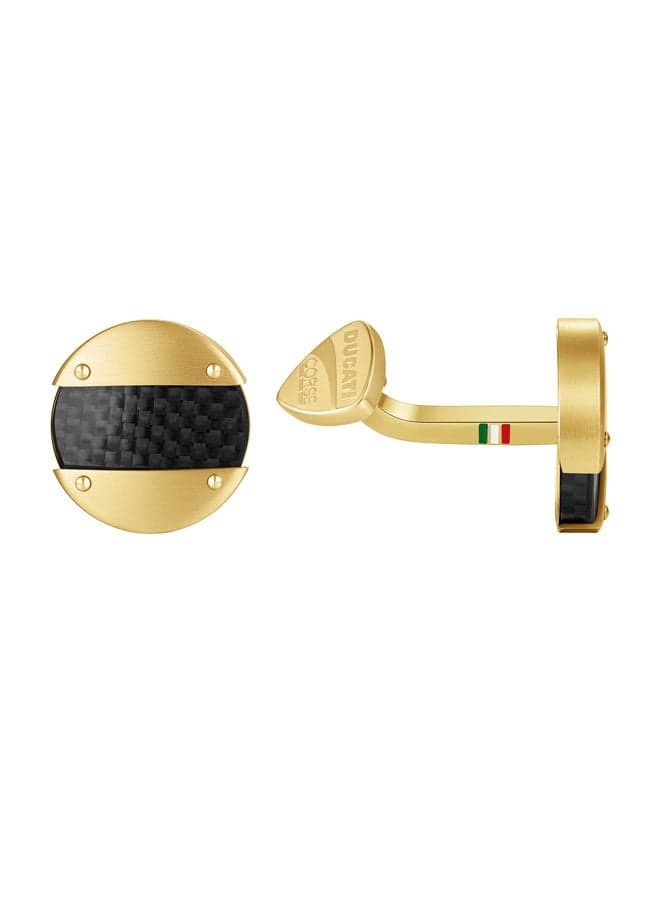 Ducati Corse Gold Motore Designer Cufflinks in Gold and Black - Image 1