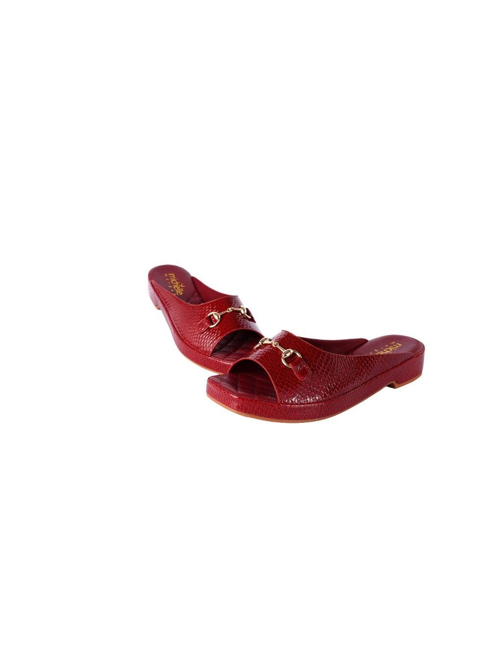 Michelle Morgan 092-2310 Elegant Bordo Low Heel Mules - Image 1