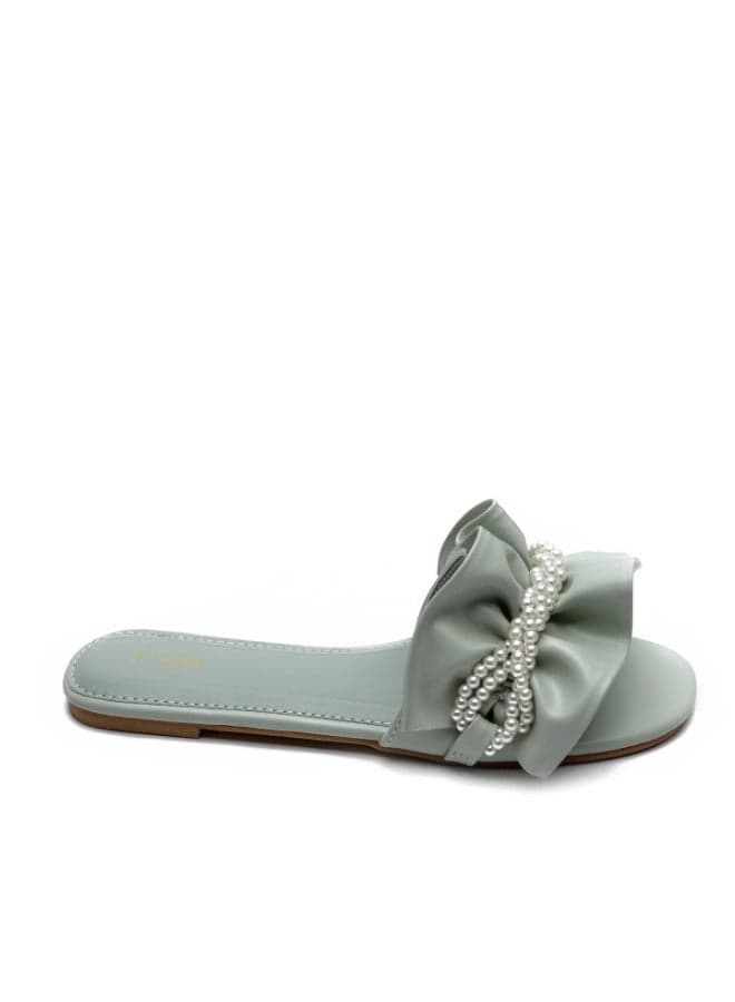 Pearl Elegance MY 221 Ruched Slide Sandals - Image 1