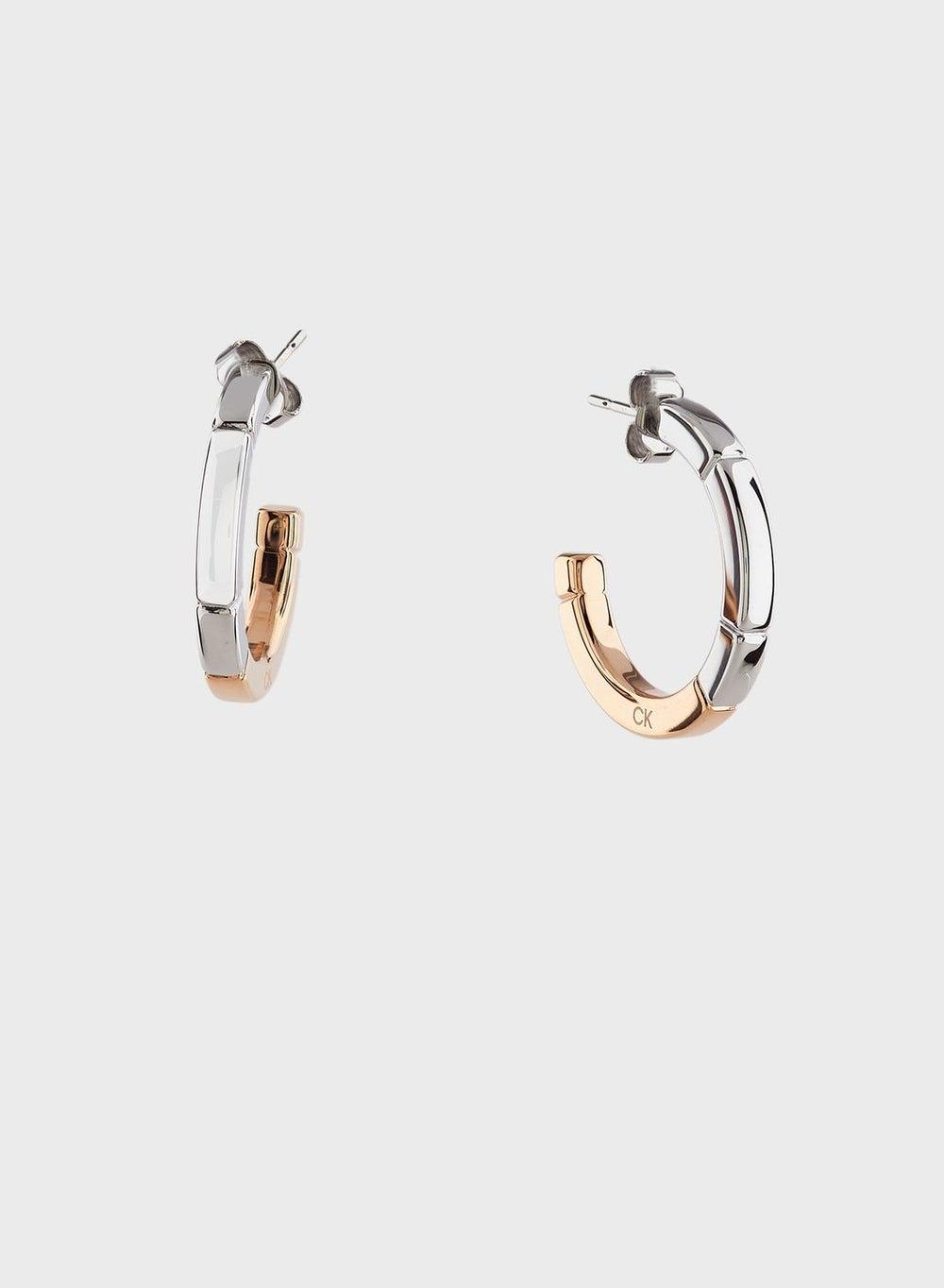 CALVIN KLEIN Gold-Plated Elegant Half-Hoop Earrings - Image 1