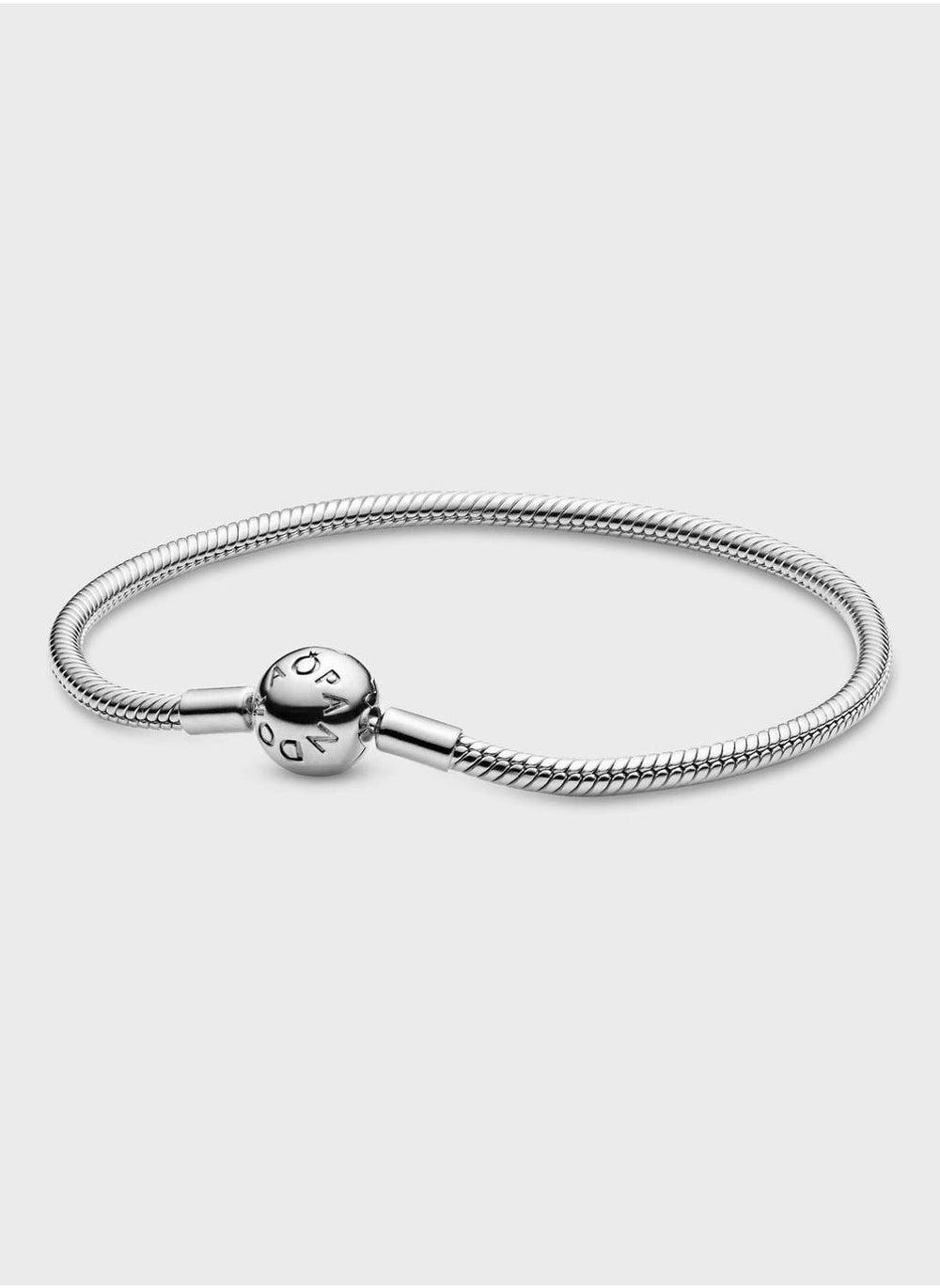 PANDORA Polished Sterling Silver Moments Snake Chain Bracelet - Image 1
