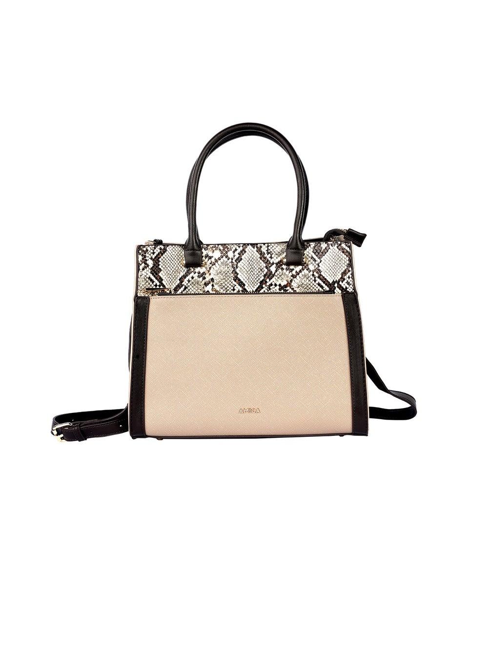 AMICA Valerie Exotic Leather Satchel - Reptile Print - Image 1