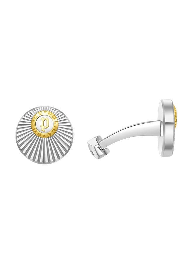 POLICE Radiant Silver & Gold Gents Cufflinks PEAGC0023003 - Image 1