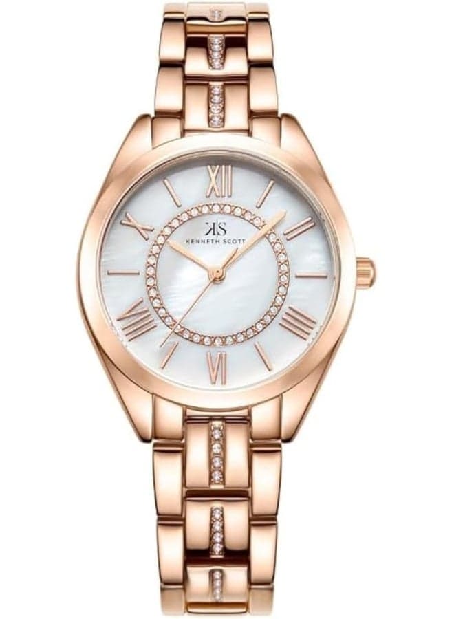 KENNETH SCOTT K23510-RBKW Elegant Rose Gold Alloy Watch - Image 1