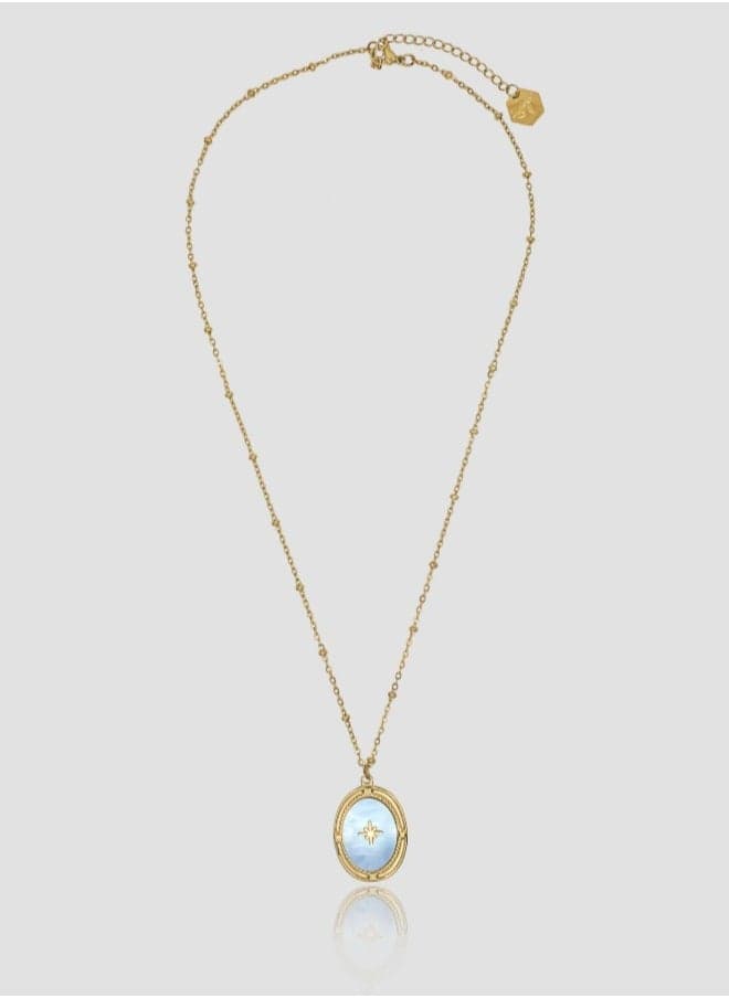 Lady Mauve CELESTE Oval Pearl Star Necklace - Image 1