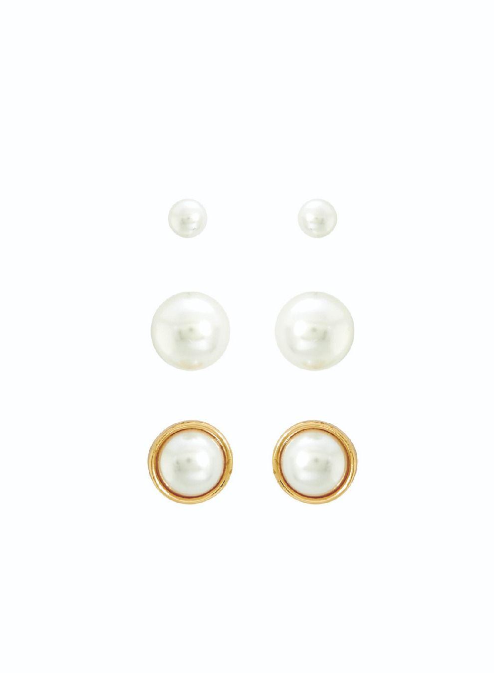 AMICA Pretty in Pearls Elegance Trio Earrings Set - Image 1