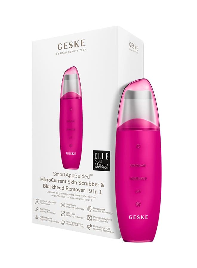 Geske SmartApp 9-in-1 MicroCurrent Skin Scrubber in Magenta - Image 1