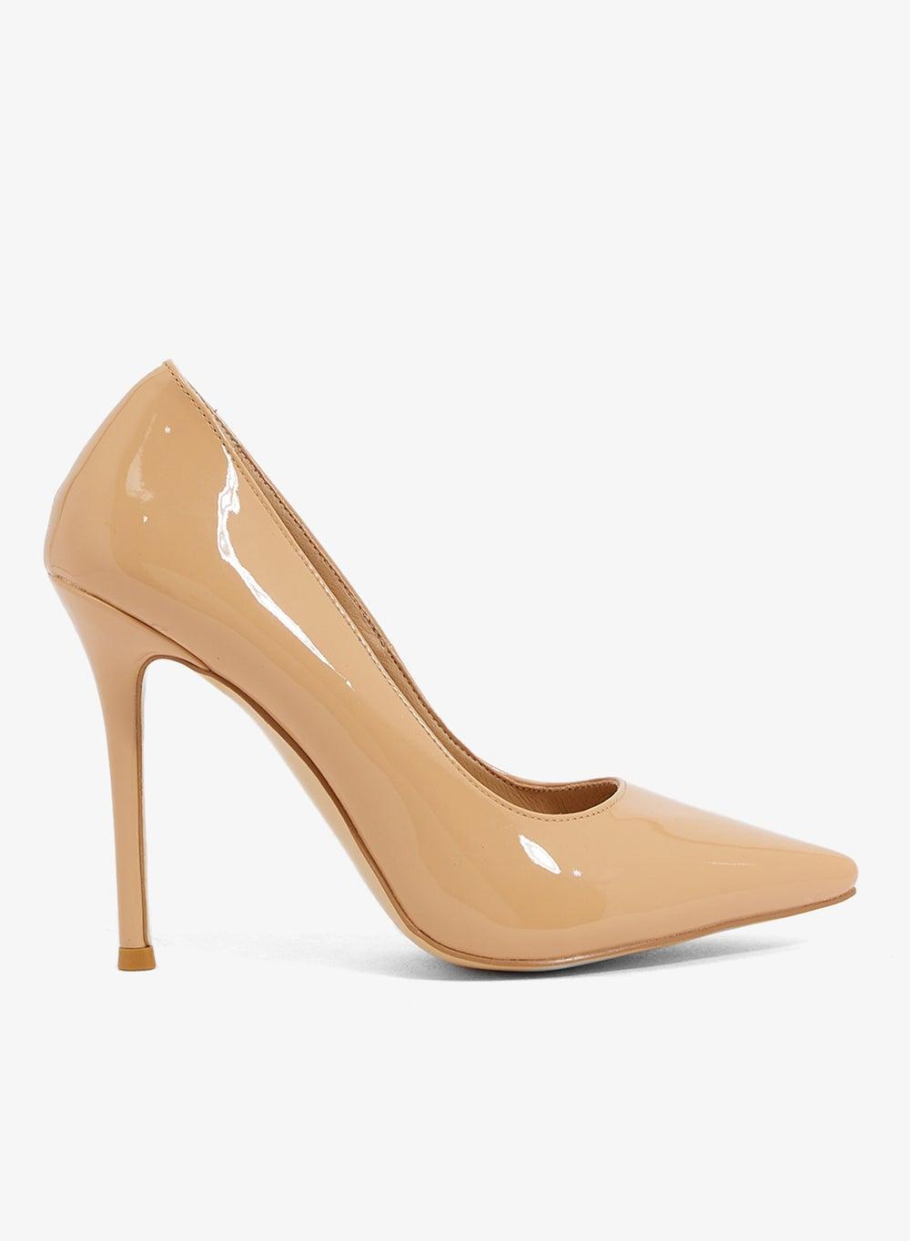MH12 Nude Patent Leather Stiletto Pumps - Image 1