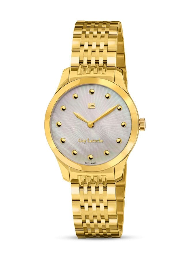 Guy Laroche Maxime 40mm Gold-Plated Swiss Elegance - Image 1