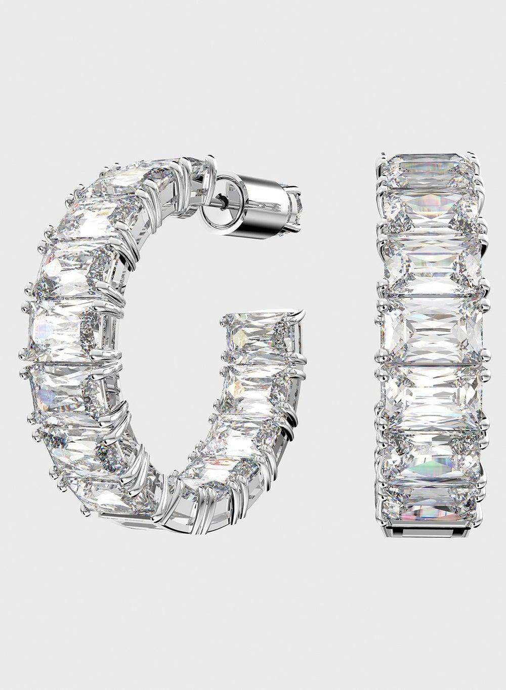 Swarovski Millenia Rhodium-Plated Hoop Earrings - Image 1
