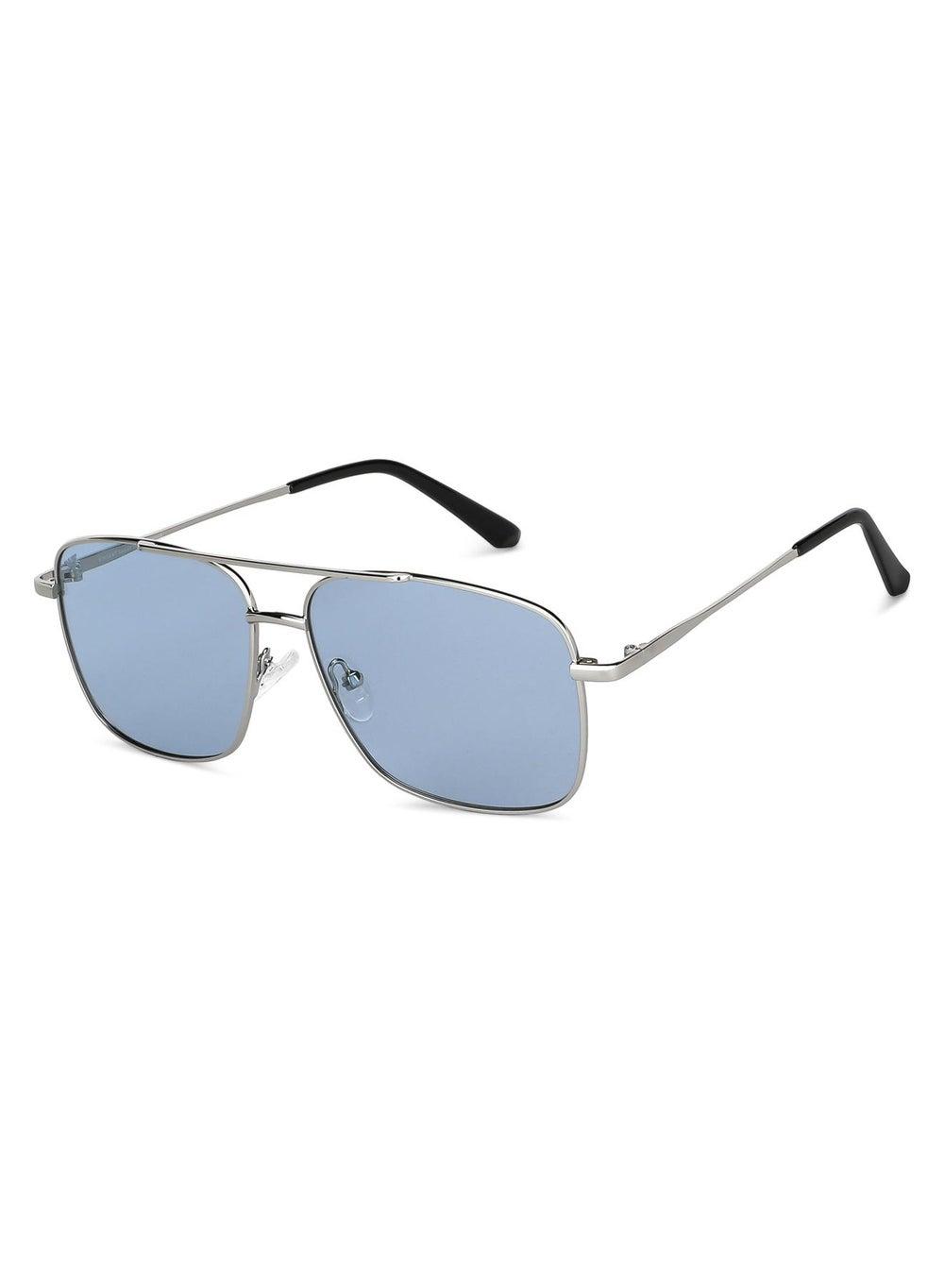VINCENT CHASE VC S13118 Silver Blue Square Sunglasses - Image 1