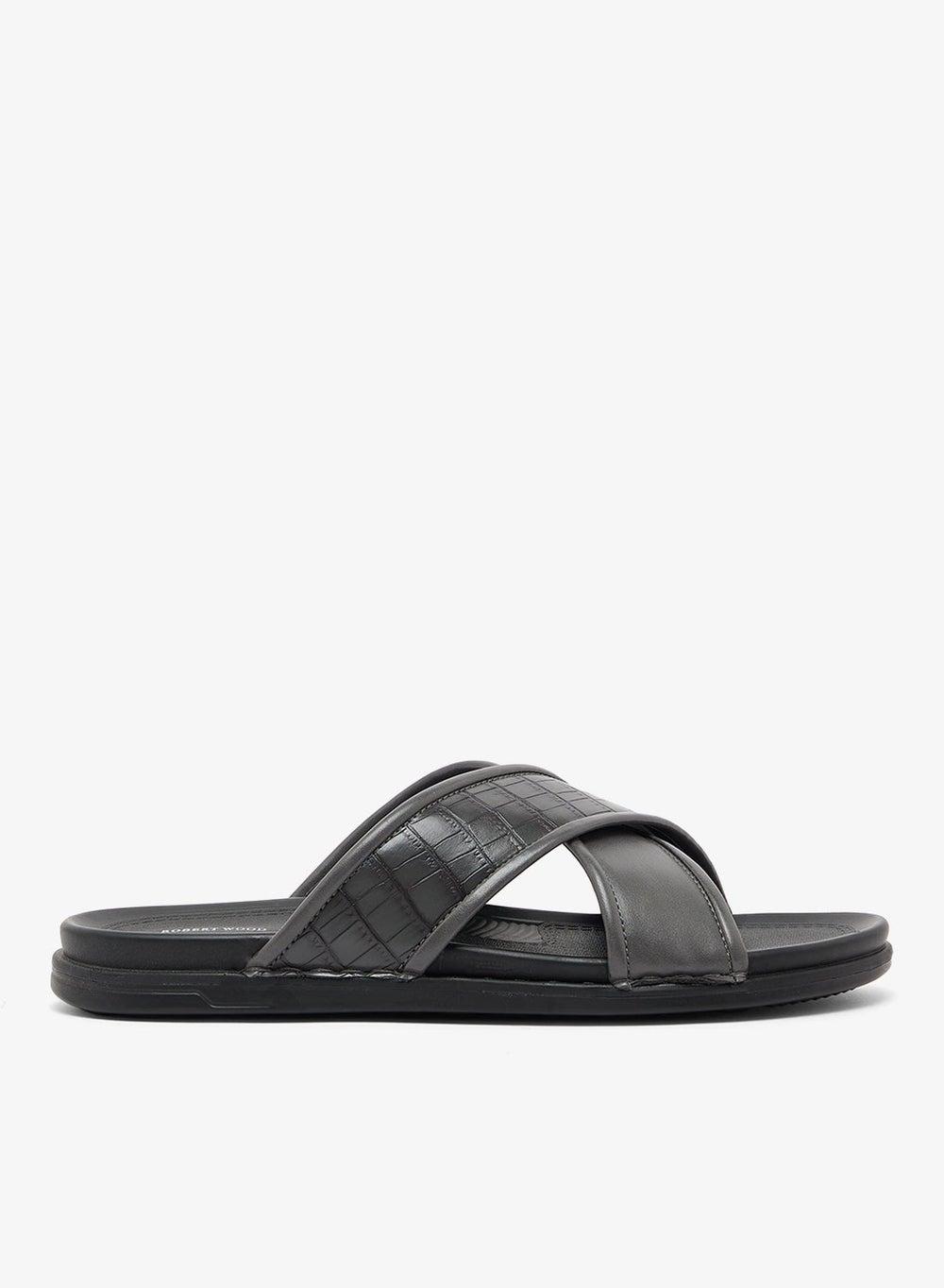 Comfortline Nb 922 Croc Emboss Men's Casual Sandals - N Grey - Image 1