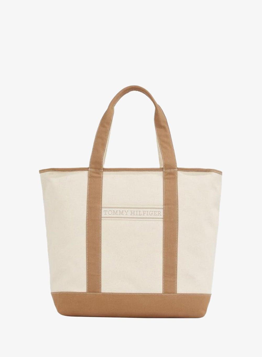 TOMMY HILFIGER Elegant Cotton Logo Zip Tote for Stylish Women - Image 1