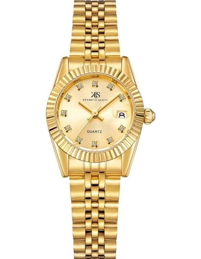 KENNETH SCOTT K22536-GBGC Elegant Gold Analog Watch - 26mm - Image 1