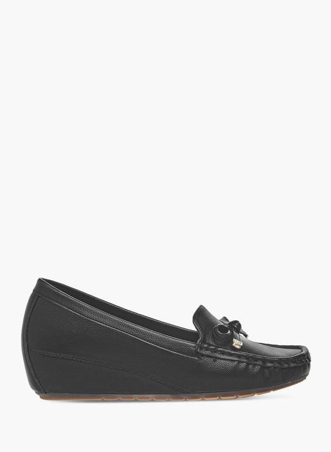 Elevate Your Elegance: Bzx23315 6Black Wedge Loafers - Image 1