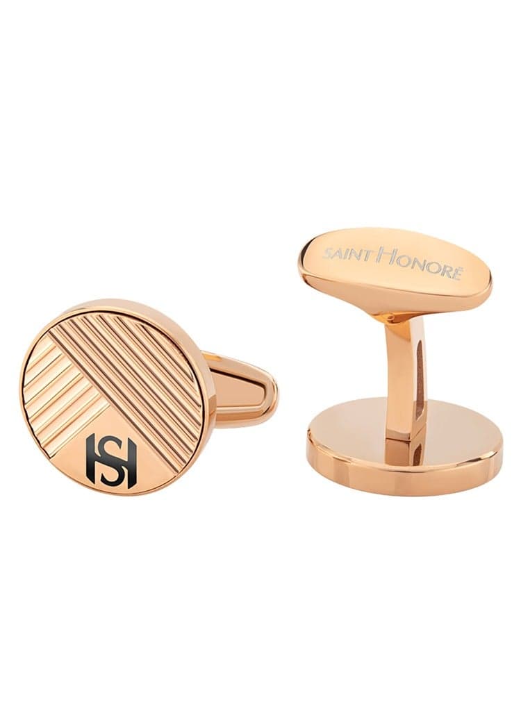 Saint Honore Paris Men's Rose Gold Cufflinks - Image 1