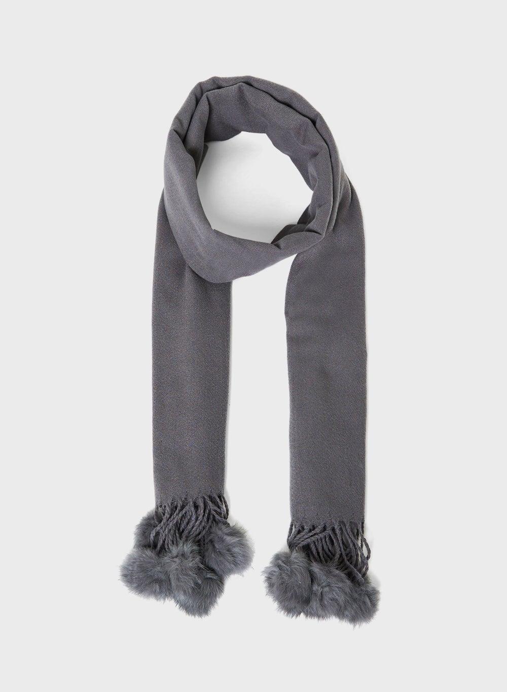 ELLA Elegant Pompom Long Winter Scarf for Women - Image 1