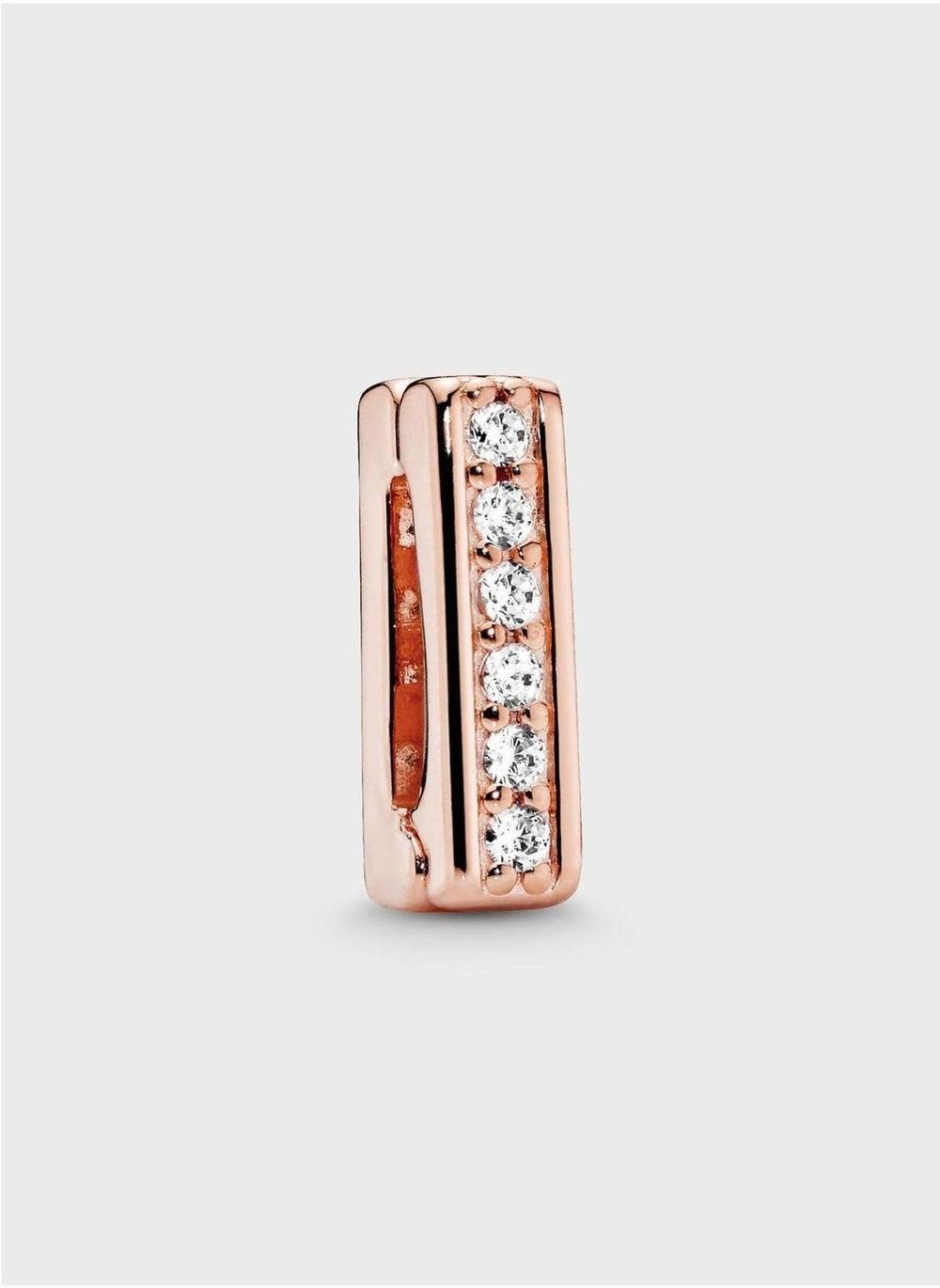 PANDORA Sparkling Clip Charm in Rose Gold - Image 1