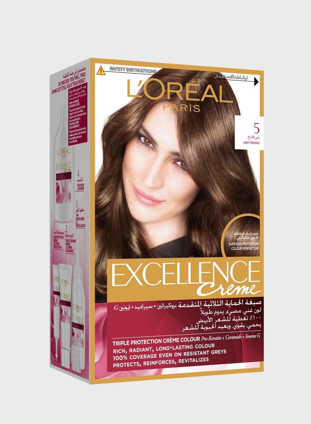 L'Oreal Paris Excellence Creme Light Brown #5.0 - Luxurious Hair Color - Image 1