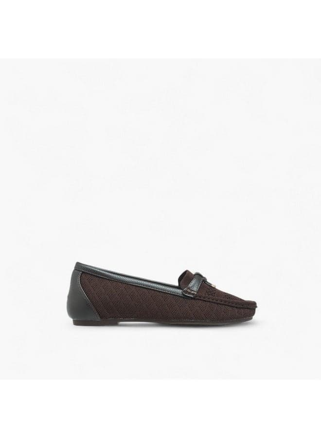 Akt2415-12 Elegant Brown Knot Accent Women’s Loafers - Image 1