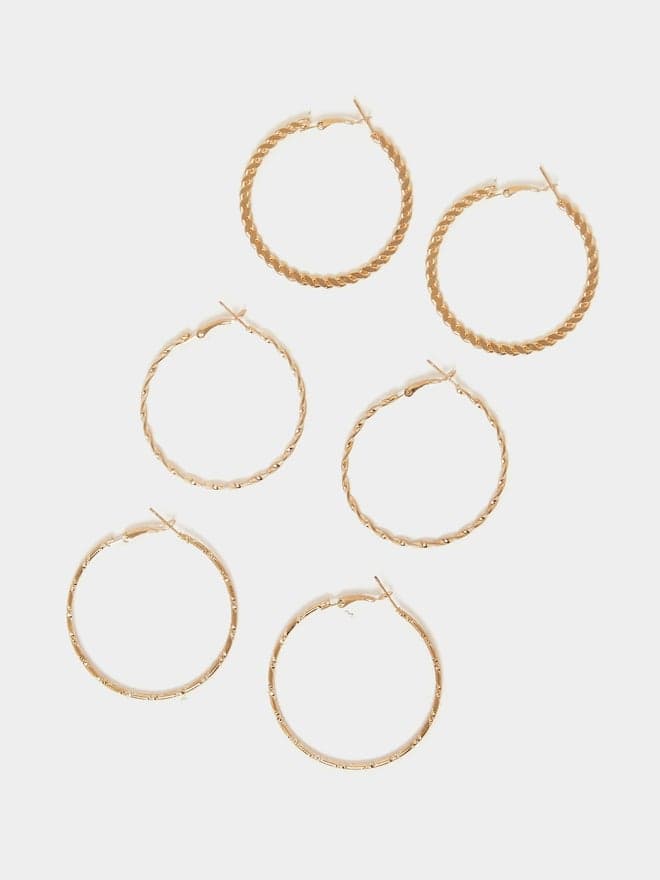 Styli Trio Elegance: Pack of 3 Big Earrings for Women - Image 1