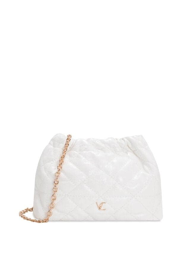 Elegant Vincci WHITE Quilted Shoulder Bag with Chain Detail - Image 1