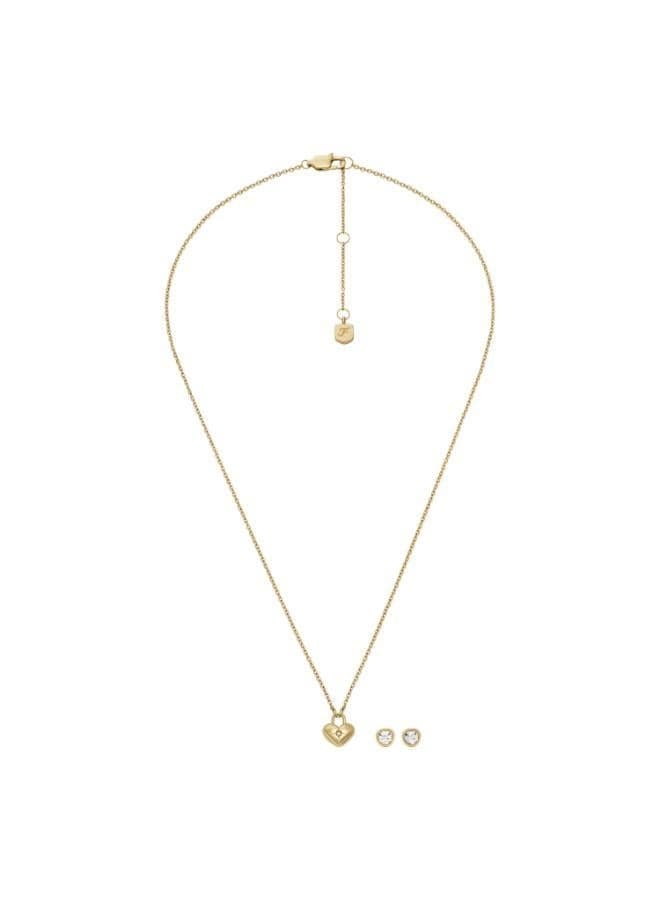 FOSSIL Jf04881Set Elegant Heart Pendant & Earrings Set - Image 1