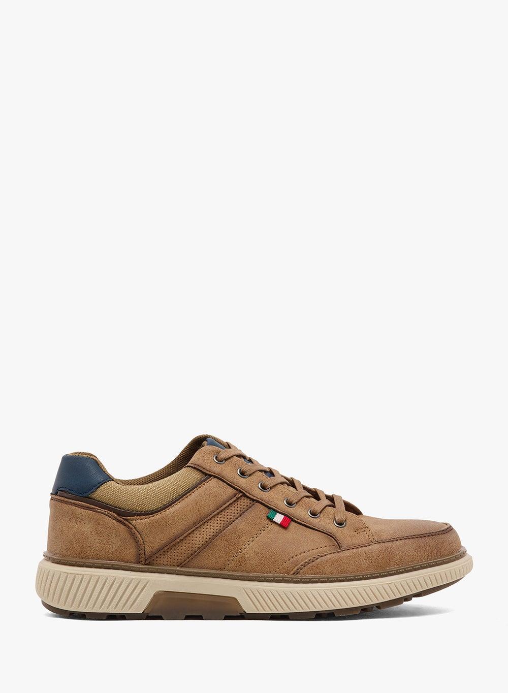 Xr1009 Elegant Brown Low-Top Casual Sneakers - Image 1