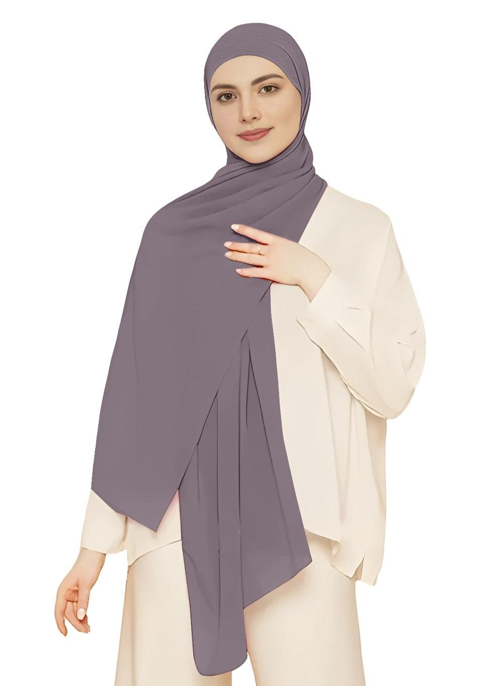 NUKHBAA Chiffon Rocket H6 - Elegant Metallic Hijab - Image 1