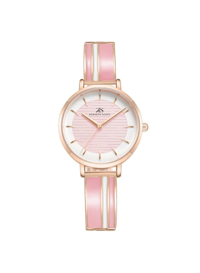 KENNETH SCOTT K23501-RBPP Elegant Rose Gold Women’s Watch - 32mm - Image 1