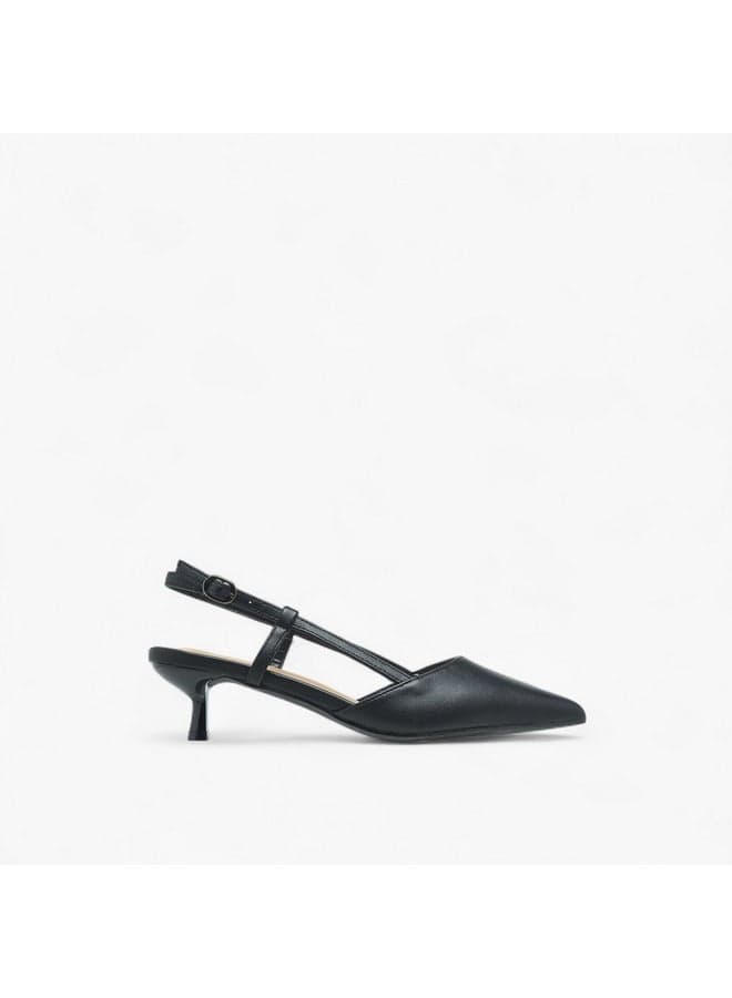 Chic R25Aw08740 Pointed Toe Kitten Heel Pumps - Image 1