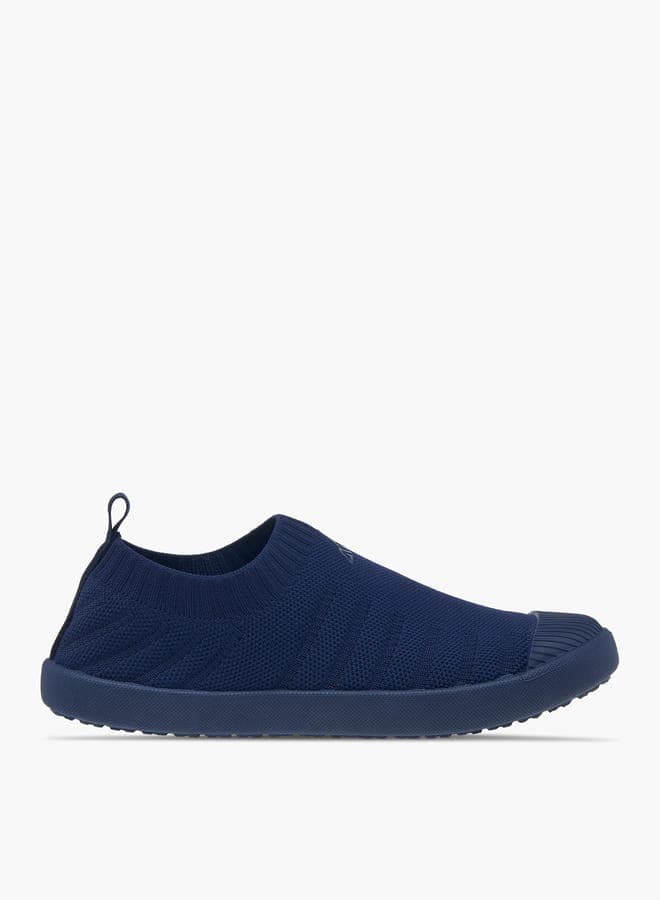 TF C21Bpnavy Boys Navy Textured Slip-On Sneakers - Image 1