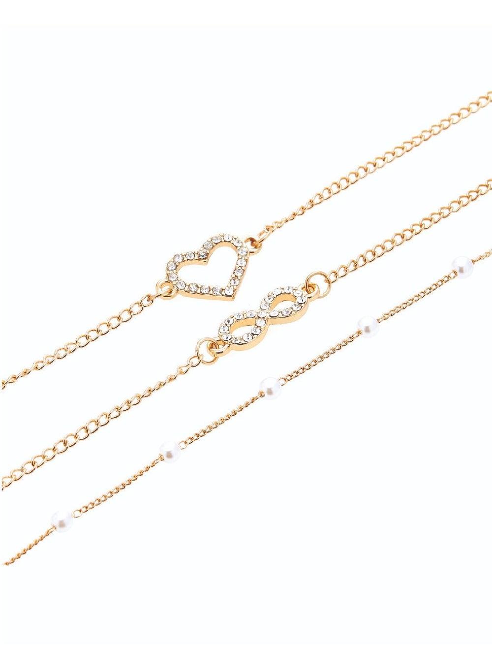 AMICA Heart, Infinity & Pearl Trio Bracelet Set - Image 1