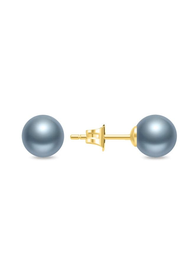 POLICE Grey Opaline Gold-Plated Earrings with Lustrous Pearl - Image 1