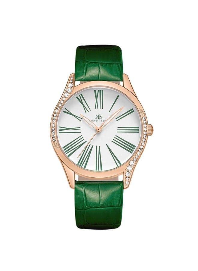 KENNETH SCOTT K23534-RLHW Elegant Rose Gold Analog Watch - 36mm - Image 1