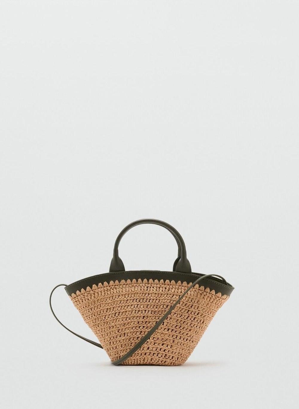 MANGO Chic Small Natural Fibre Handbag for Women - Image 1