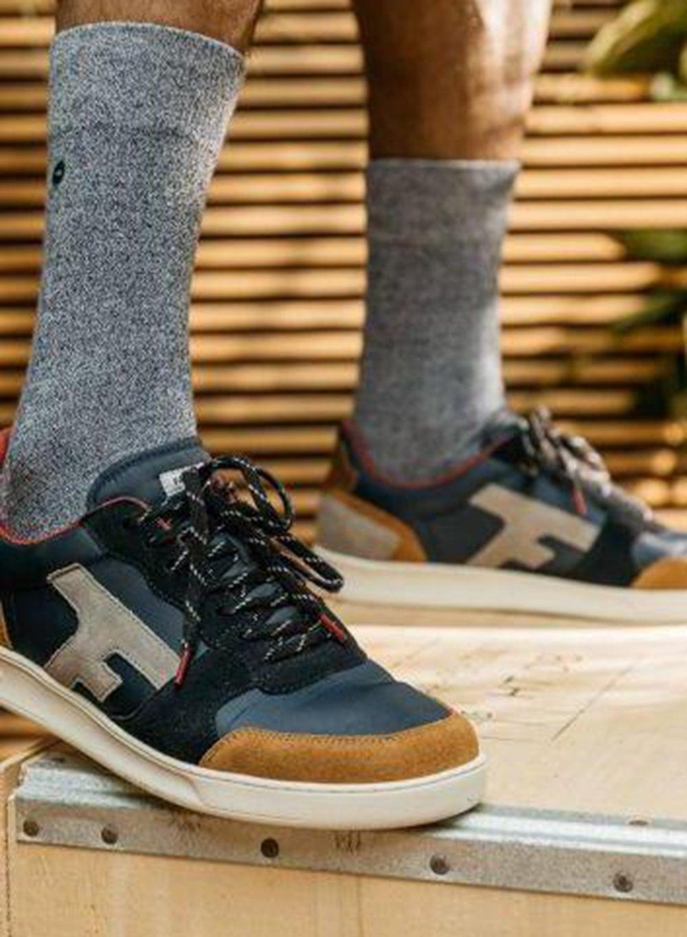 Hazel Navy-Grey Sneakers: Eco-Friendly Elegance - Image 1