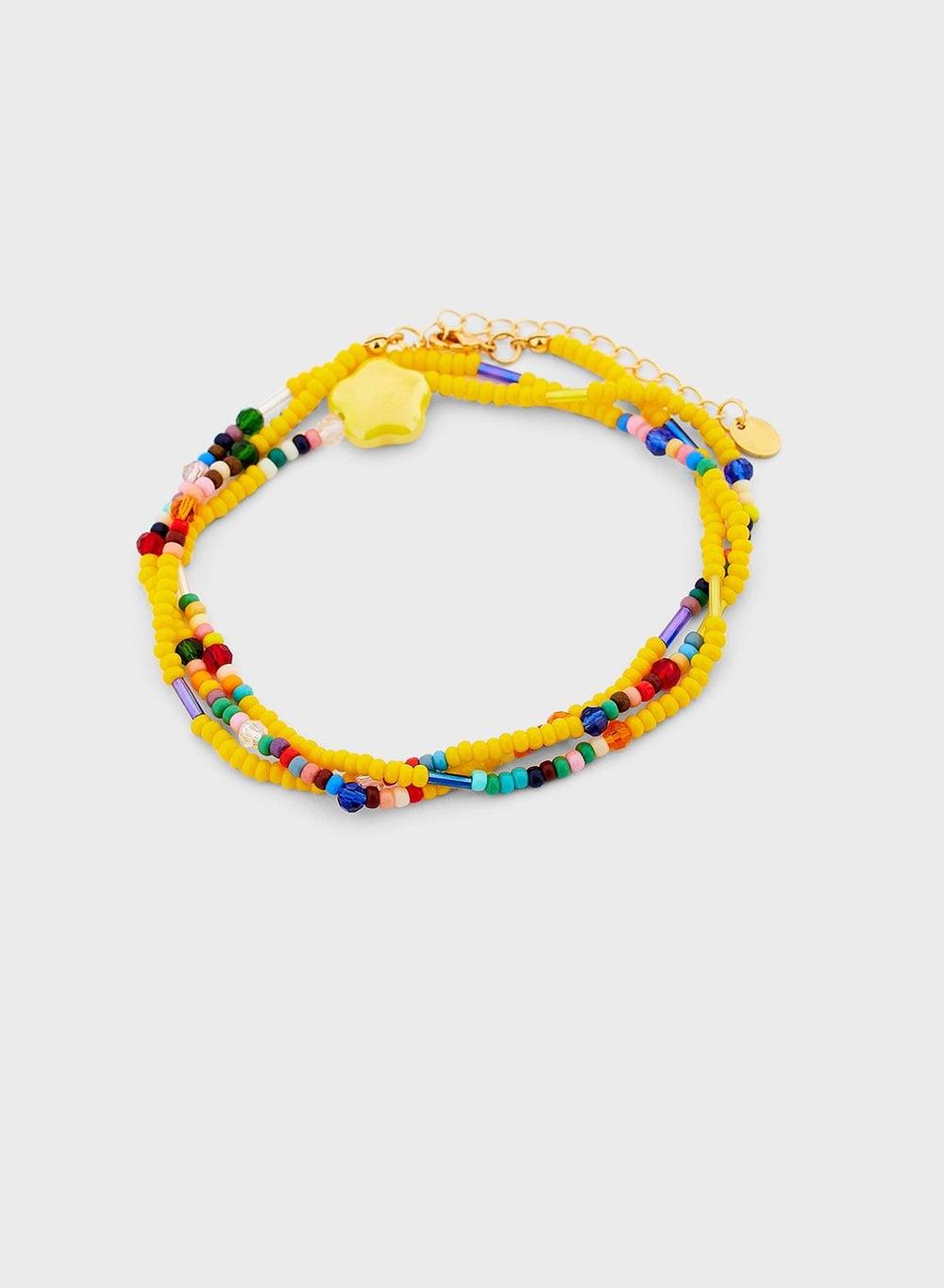 Fashionbox Tina Yellow Flower Beaded Bracelet Elegance - Image 1