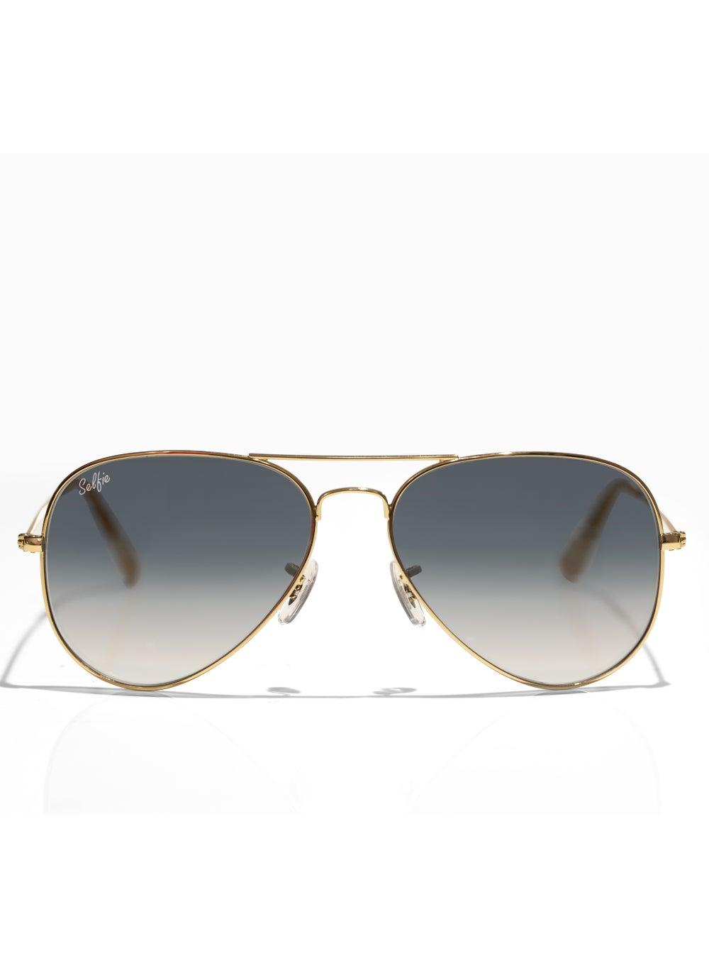 Selfie SE3025-016 Aviator Sunglasses: Blue Gold Elegance - Image 1