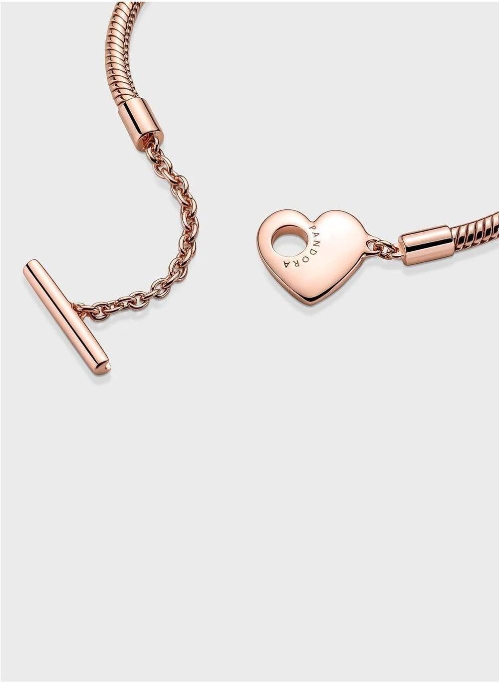 PANDORA Heart T-Bar Rose Gold-Plated Bracelet - Image 1