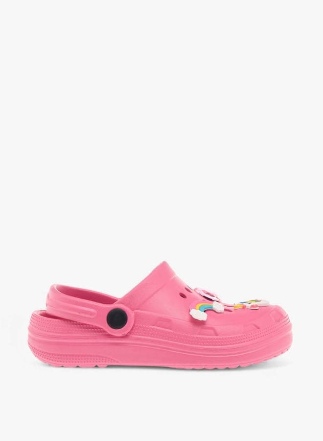 B979169Fpink Enchanted Unicorn Girls' Clogs with Backstrap - Image 1