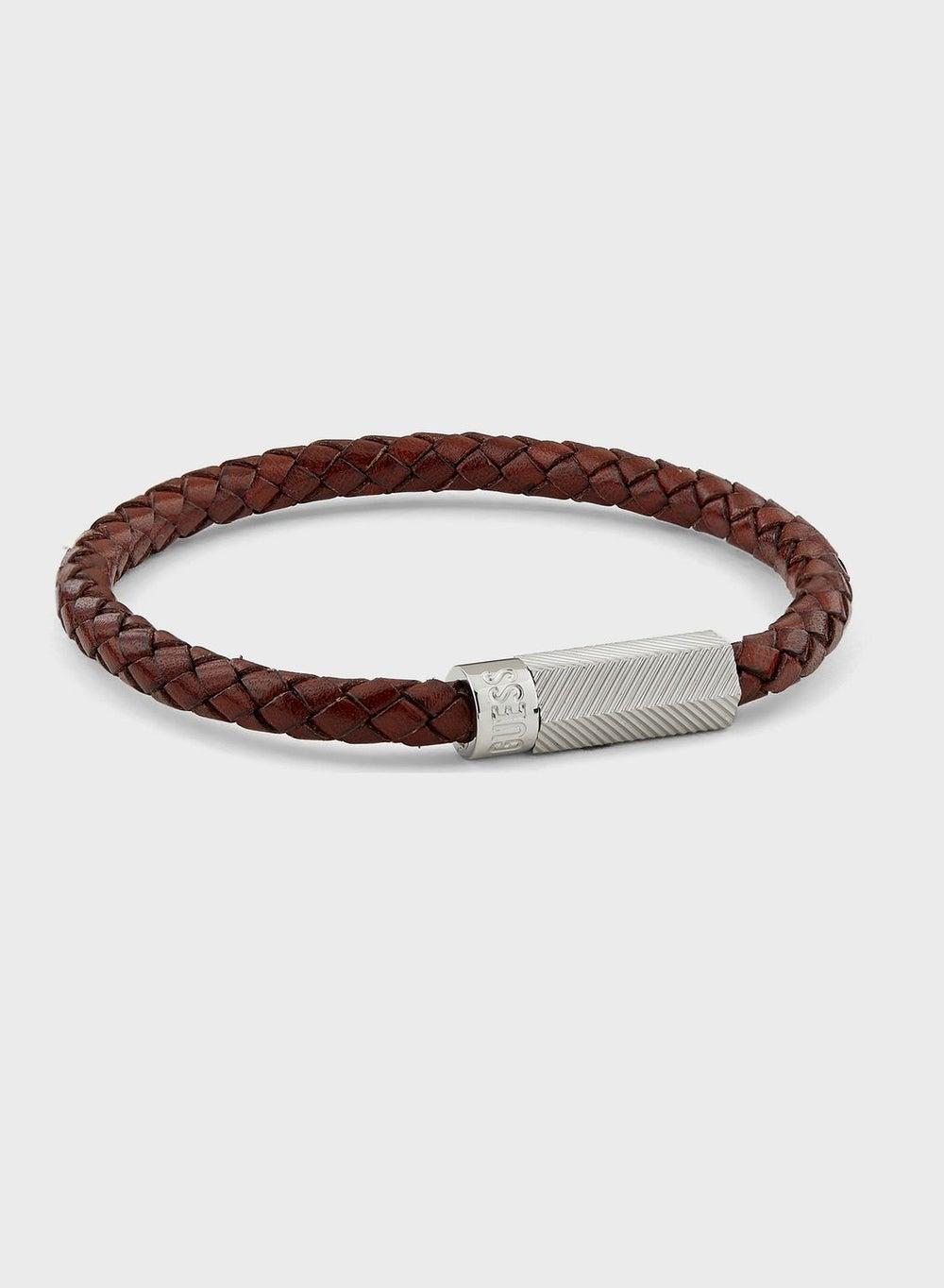 GUESS Leather Round Screw Jack Men's Bracelet - Image 1