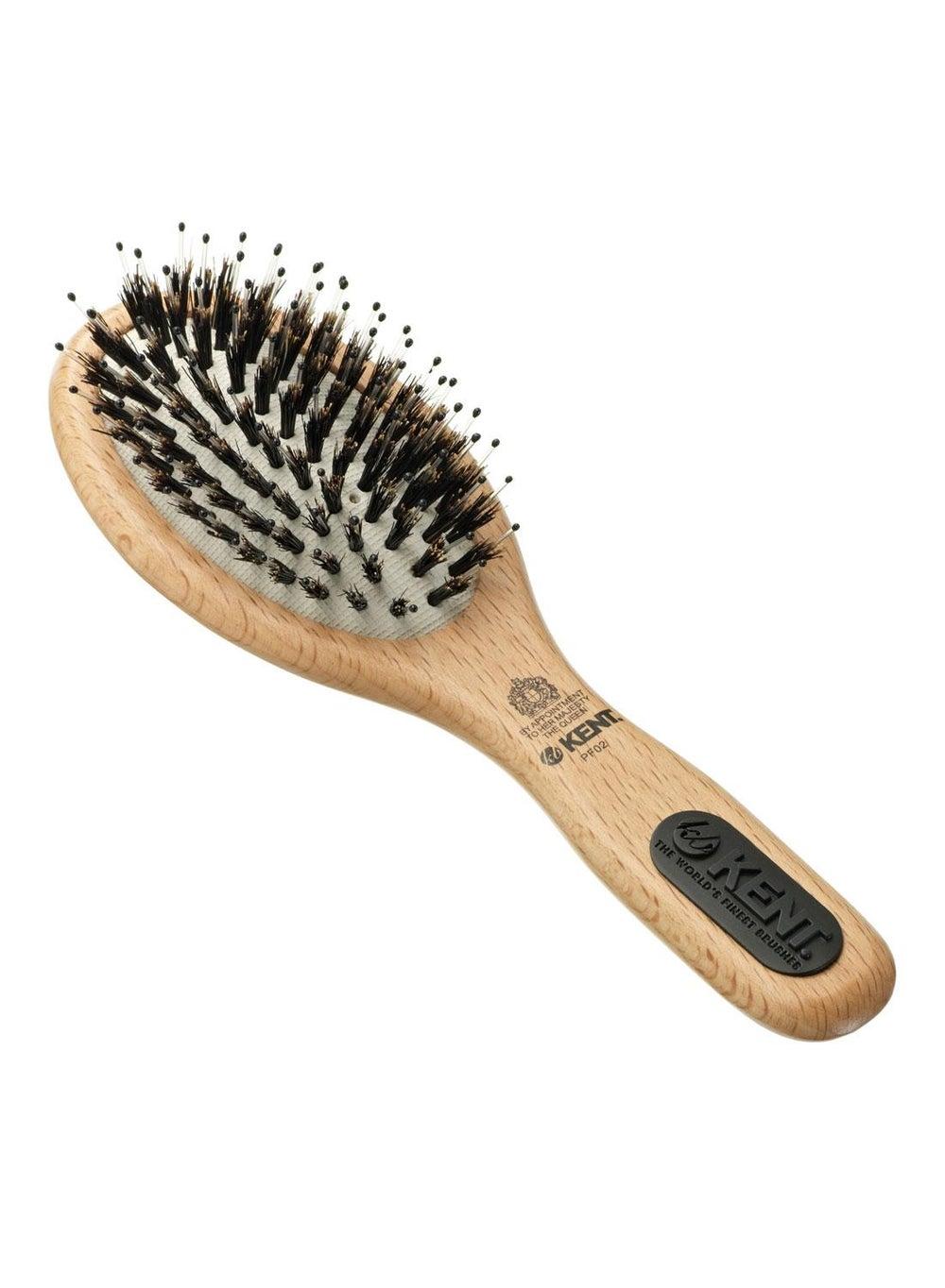 Kent PF02 Elegance On-the-Go Hairbrush - Pure Bristles for Lustrous Locks - Image 1
