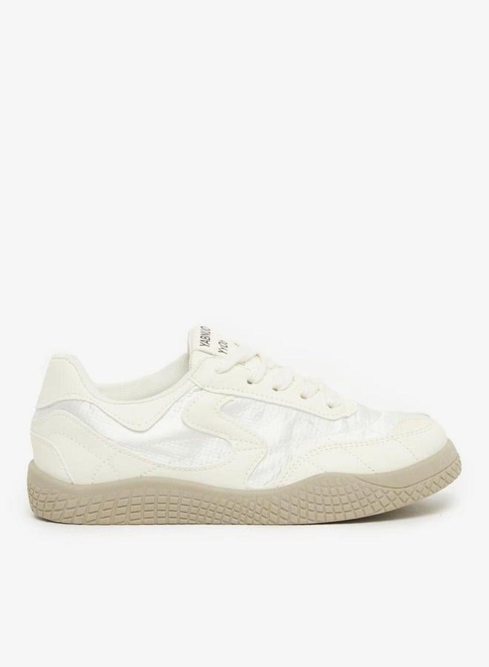 Styli Classic Court Lace-Up Sneakers in Elegant White - Image 1