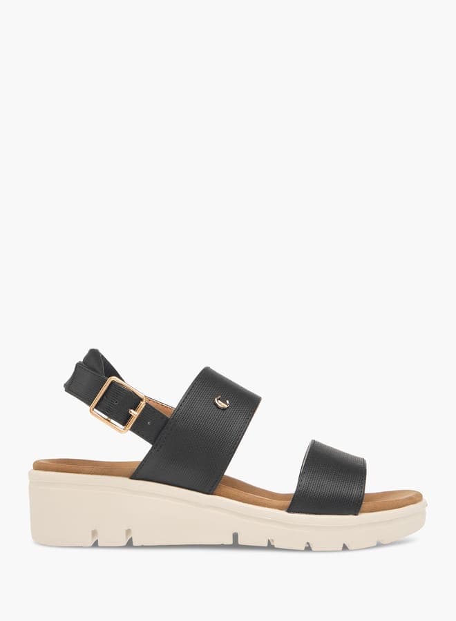 Bza23255 2Black Elegant Textured Sandals for Women - Image 1