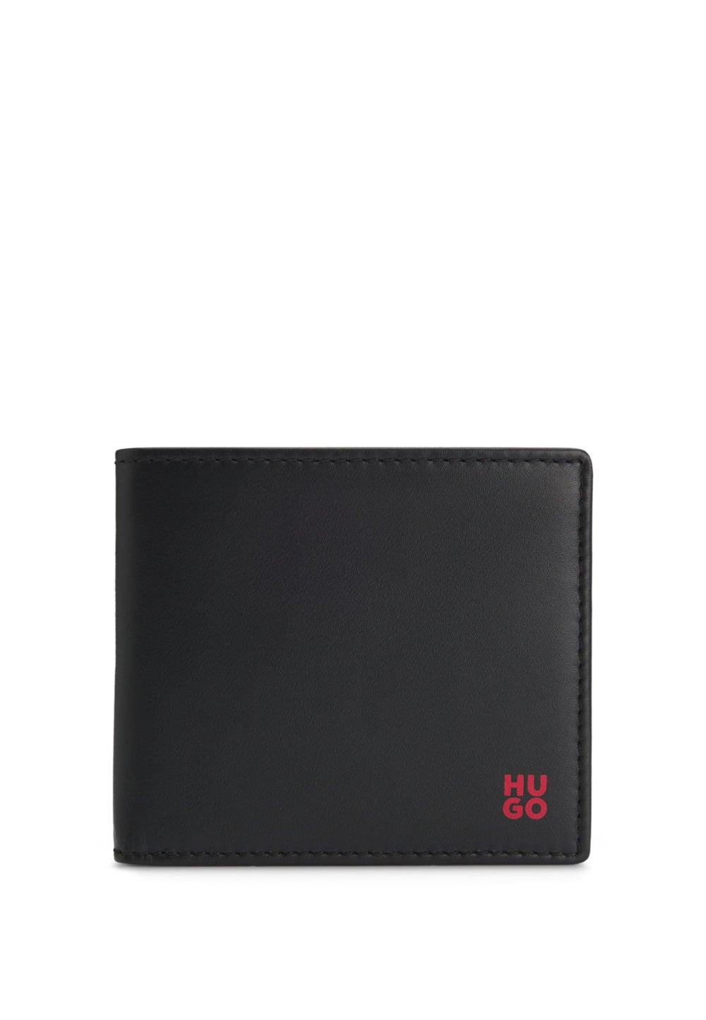 HUGO Elegant Men's Leather Wallet with Red Logo - Image 1