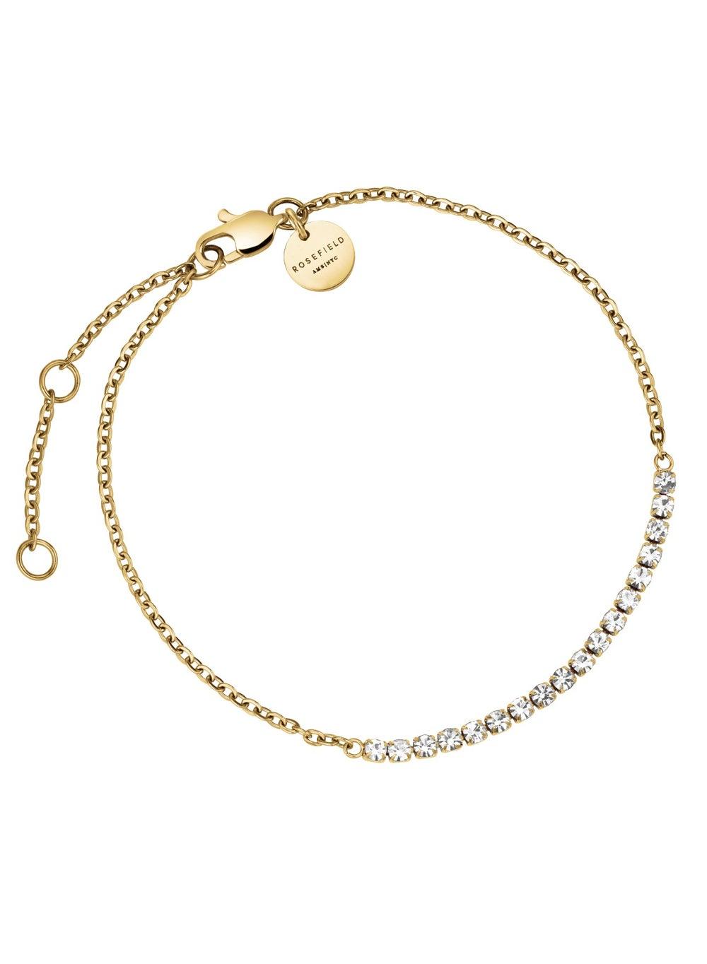 Rosefield JBTCG-J904 Gold-Tone Crystal Tennis Bracelet - Image 1