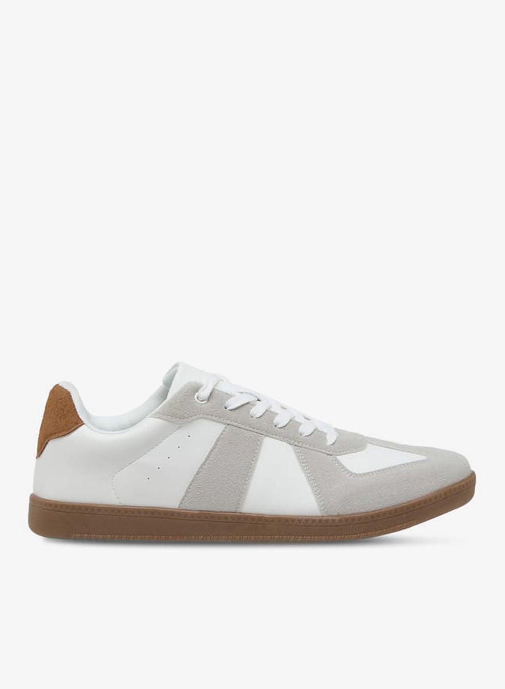 Sx230451Mwhite Elegant Low-Top Panelled Sneakers for Men - Image 1