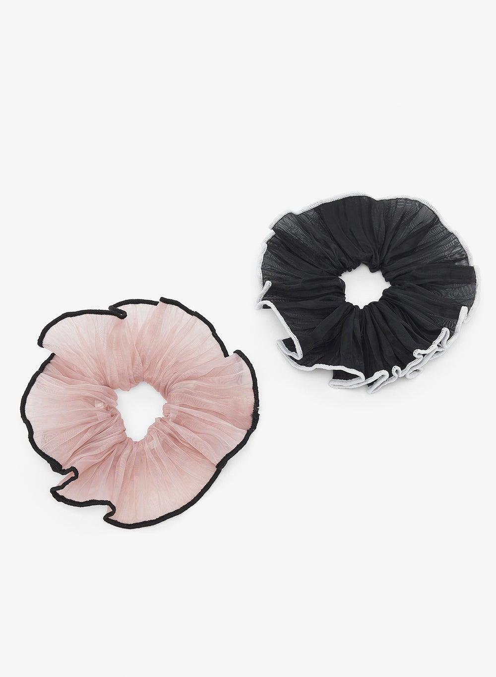 Elegant 2PK Multicolour Ruffle Hair Ties D53471 - Image 1