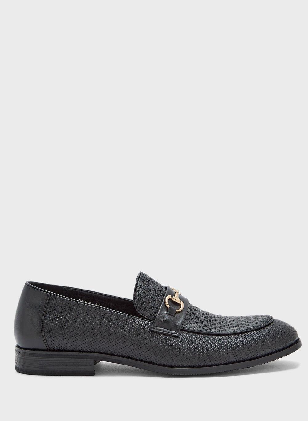 646 4 Elegant Weave Black Formal Loafers - Image 1